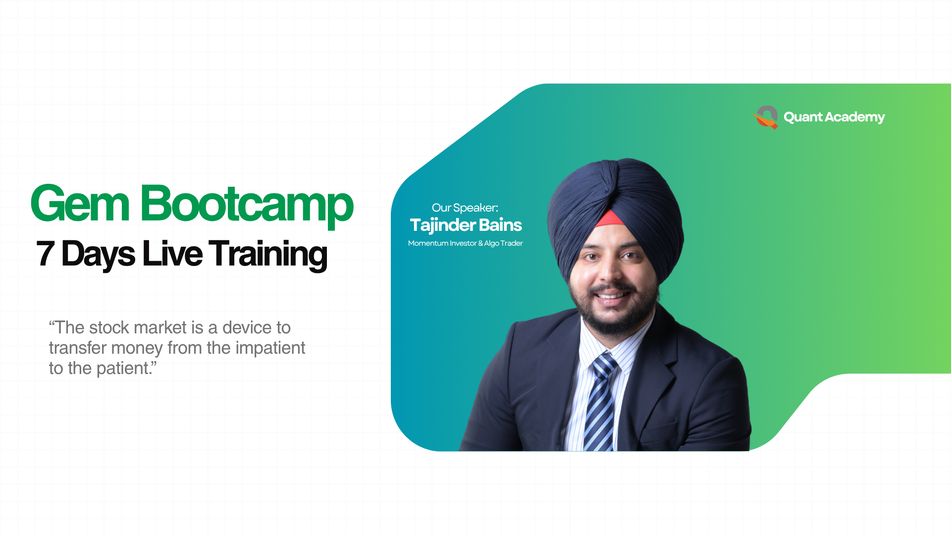 Gem Bootcamp – Trade & Invest Like a Machine – Batch 9